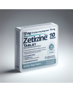 Cetirizine (Zyrtec, 10 mg, 70 Tablets)