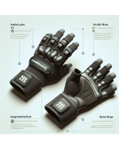 Harbinger Pro Wristwrap Weightlifting Gloves